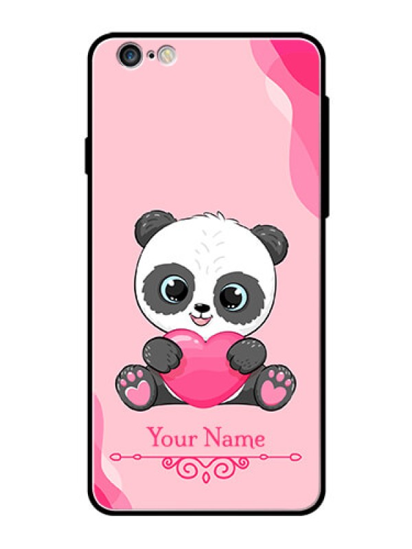 Custom iPhone 6 Plus Custom Glass Mobile Case - Cute Panda Design
