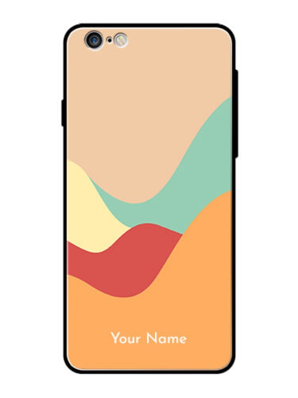 Custom iPhone 6 Plus Personalized Glass Phone Case - Ocean Waves Multi-colour Design