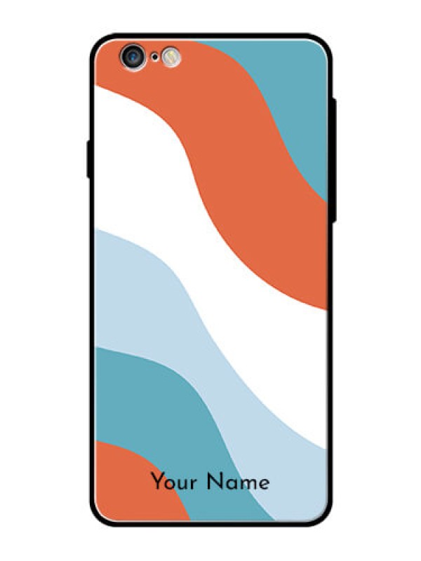 Custom iPhone 6 Plus Custom Glass Mobile Case - coloured Waves Design