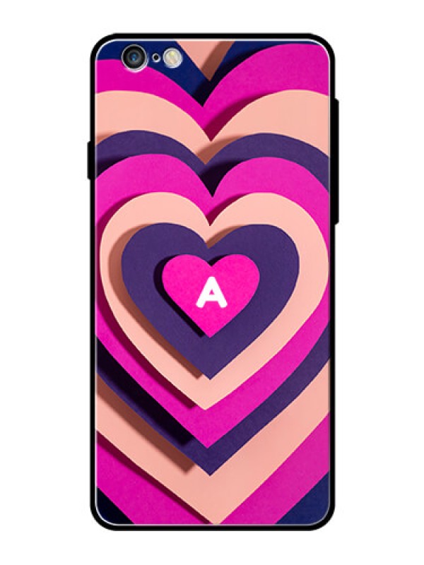 Custom iPhone 6 Plus Custom Glass Mobile Case - Cute Heart Pattern Design