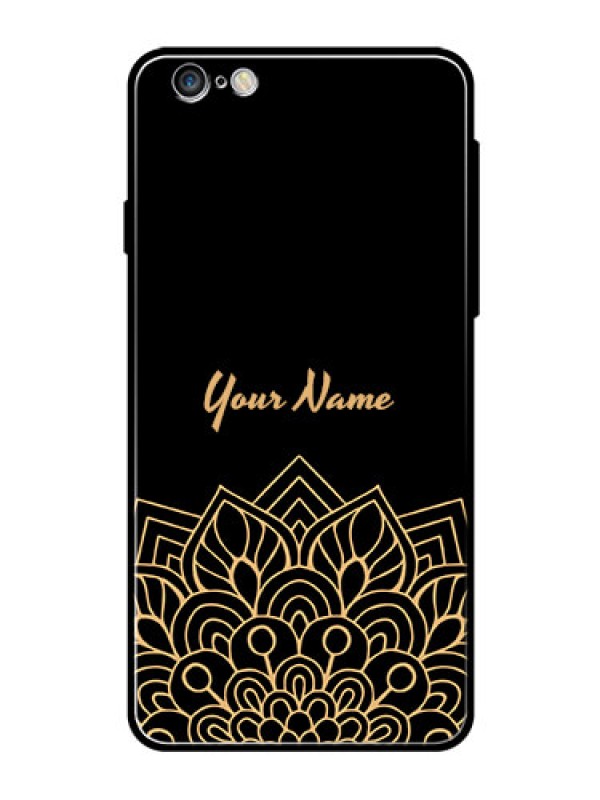 Custom iPhone 6 Plus Custom Glass Phone Case - Golden mandala Design