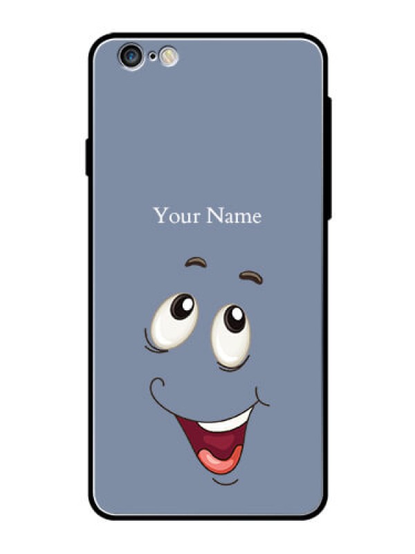 Custom iPhone 6 Plus Photo Printing on Glass Case - Laughing Cartoon Face Design