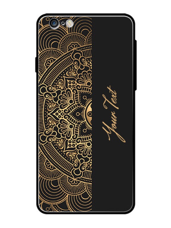 Custom iPhone 6 Plus Photo Printing on Glass Case - Mandala art with custom text Design
