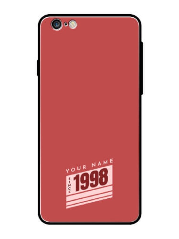 Custom iPhone 6 Plus Custom Glass Phone Case - Red custom year of birth Design