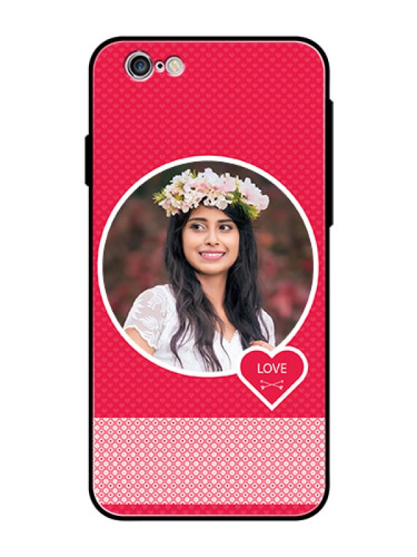 Custom Apple iPhone 6 Personalised Glass Phone Case  - Pink Pattern Design