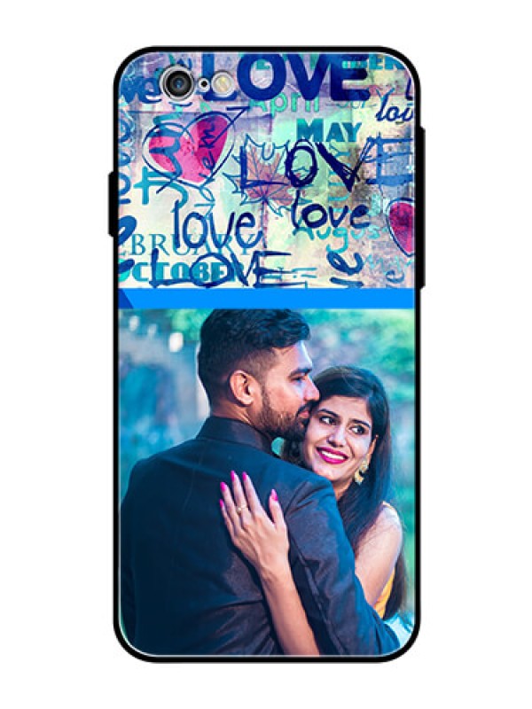 Custom Apple iPhone 6 Custom Glass Mobile Case  - Colorful Love Design