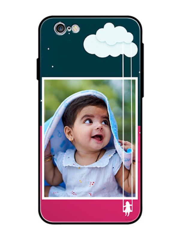 Custom Apple iPhone 6 Custom Glass Phone Case  - Cute Girl with Cloud Design