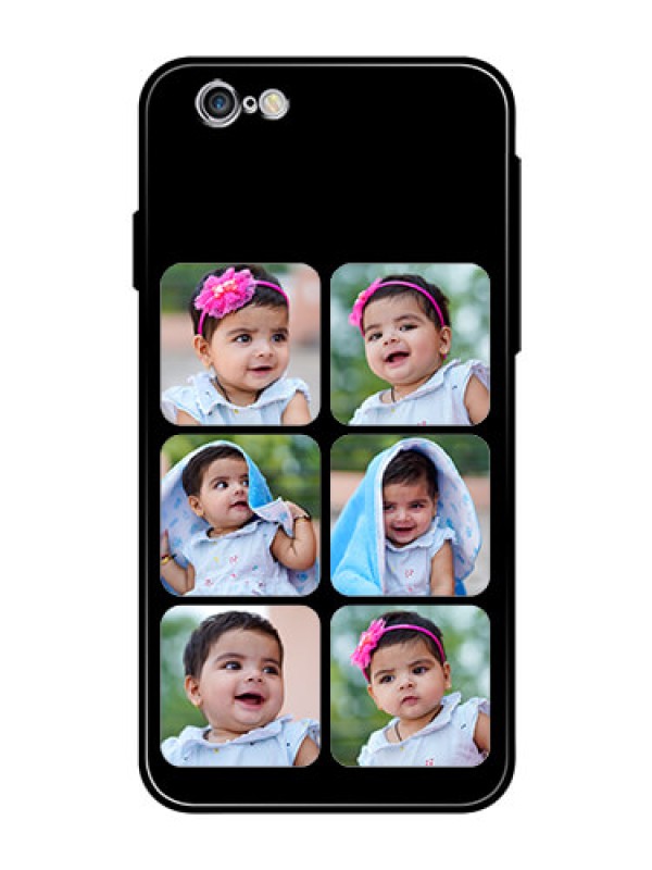 Custom Apple iPhone 6 Photo Printing on Glass Case  - Multiple Pictures Design
