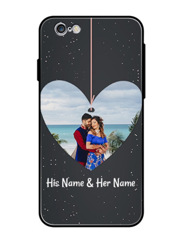 Custom Apple iPhone 6 Custom Glass Phone Case  - Hanging Heart Design
