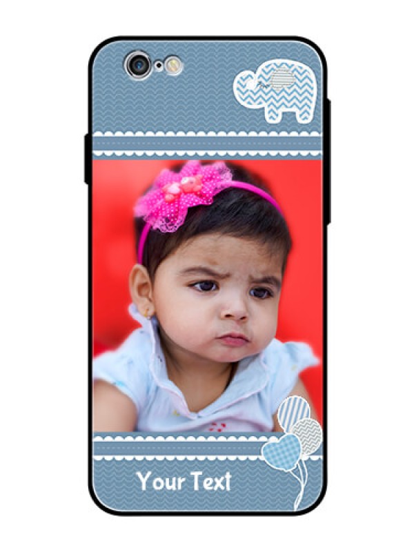 Custom Apple iPhone 6 Photo Printing on Glass Case  - with Kids Pattern Design