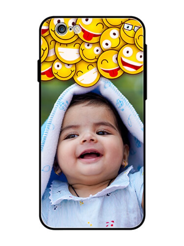 Custom Apple iPhone 6 Custom Glass Mobile Case  - with Smiley Emoji Design