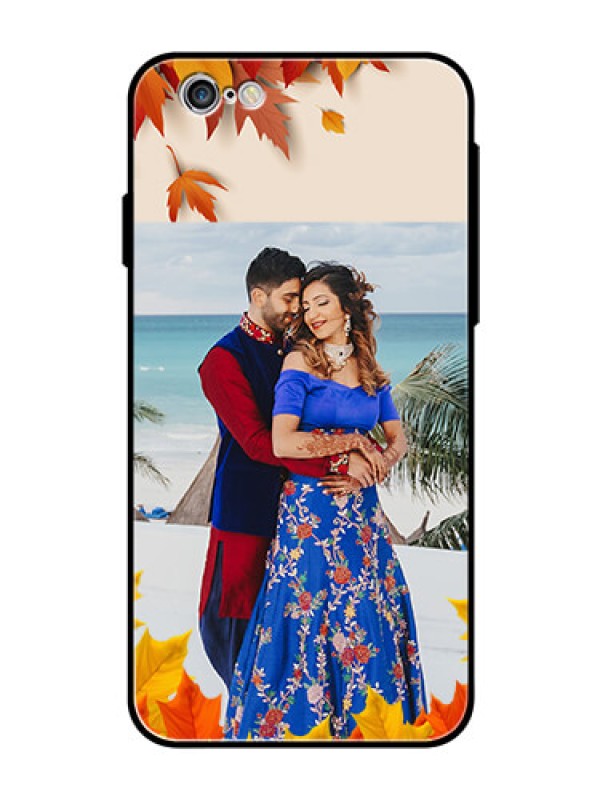 Custom Apple iPhone 6 Photo Printing on Glass Case  - Autumn Maple Leaves Design