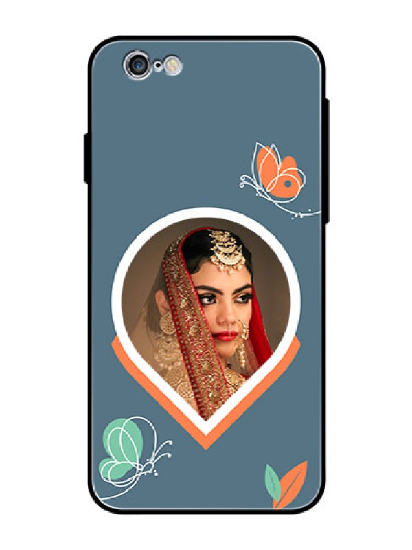 Custom iPhone 6 Custom Glass Mobile Case - Droplet Butterflies Design