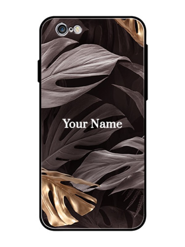 Custom iPhone 6 Personalised Glass Phone Case - Wild Leaves digital paint Design