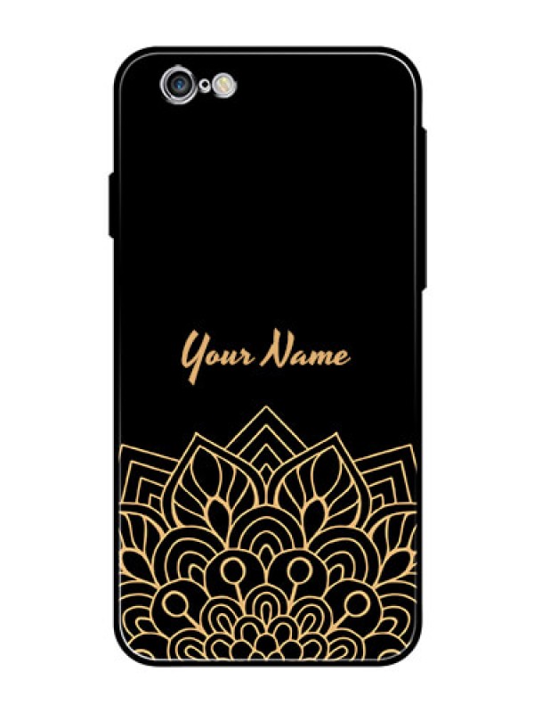 Custom iPhone 6 Custom Glass Phone Case - Golden mandala Design