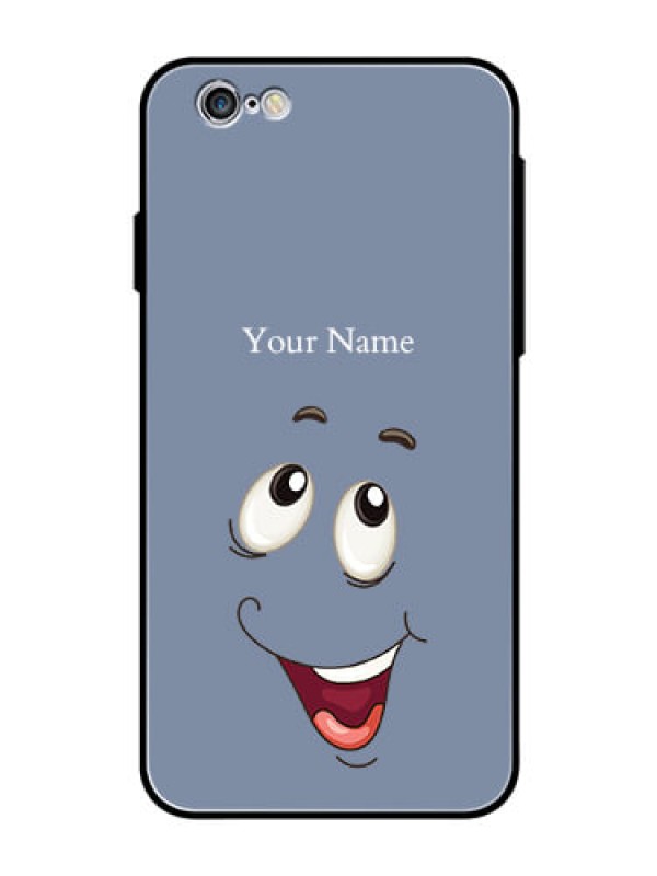 Custom iPhone 6 Photo Printing on Glass Case - Laughing Cartoon Face Design