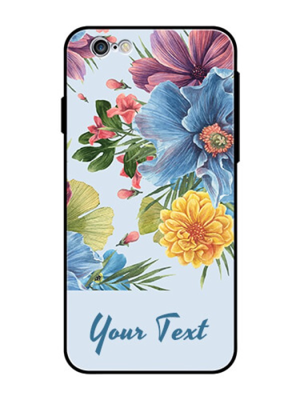 Custom iPhone 6 Custom Glass Mobile Case - Stunning Watercolored Flowers Painting Design