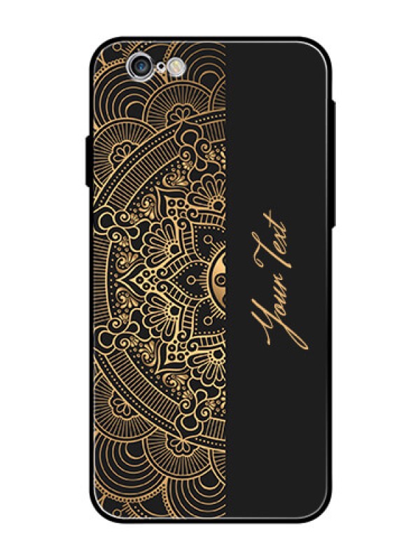 Custom iPhone 6 Photo Printing on Glass Case - Mandala art with custom text Design