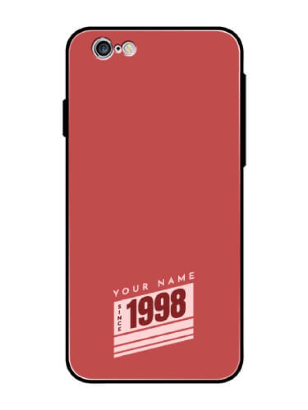 Custom iPhone 6 Custom Glass Phone Case - Red custom year of birth Design