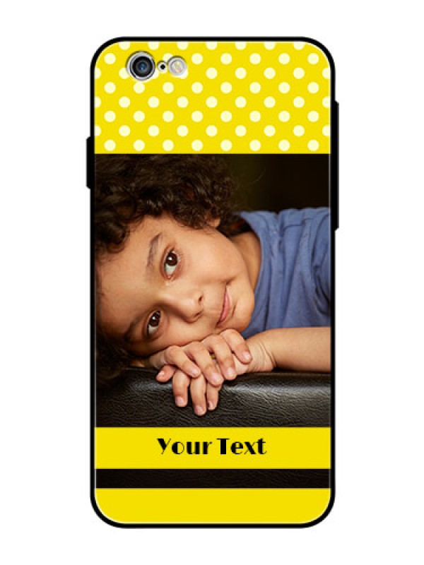 Custom Apple iPhone 6s Custom Glass Phone Case  - Bright Yellow Case Design
