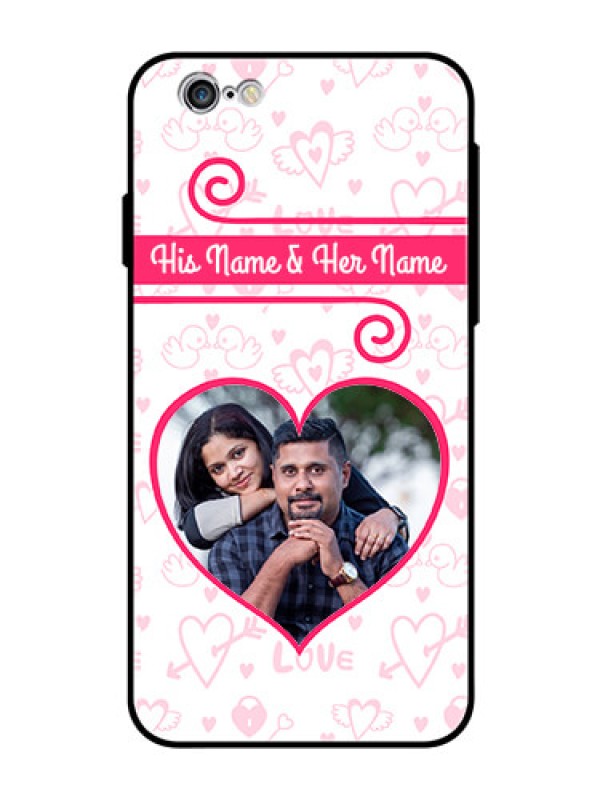 Custom Apple iPhone 6s Personalized Glass Phone Case  - Heart Shape Love Design