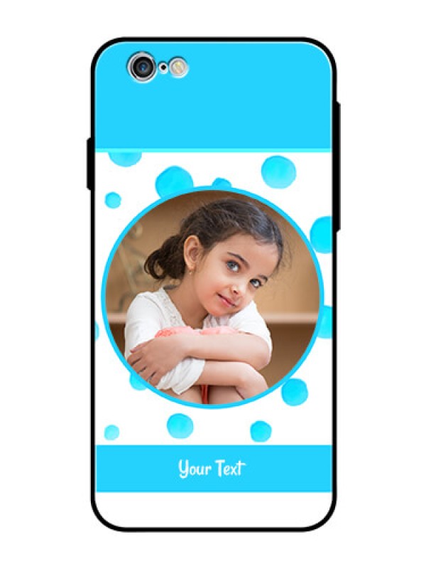 Custom Apple iPhone 6s Photo Printing on Glass Case  - Blue Bubbles Pattern Design