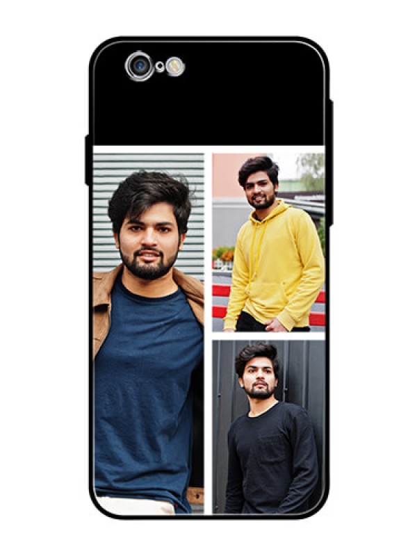 Custom Apple iPhone 6s Photo Printing on Glass Case  - Upload Multiple Picture Design