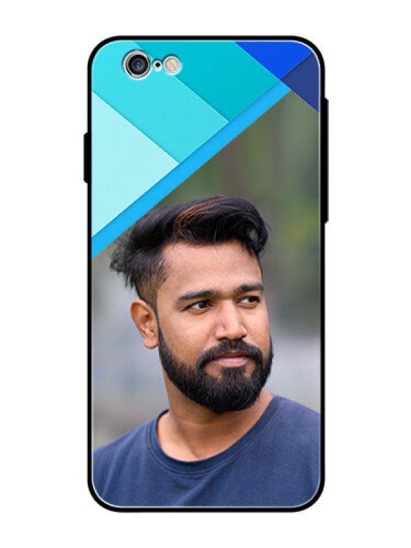 Custom Apple iPhone 6s Custom Glass Phone Case  - Blue Pattern Design
