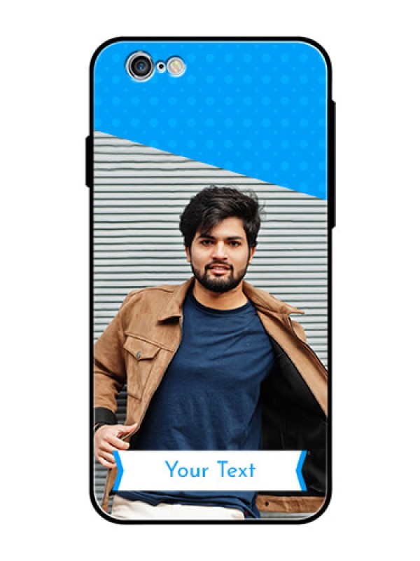Custom Apple iPhone 6s Photo Printing on Glass Case  - Simple Blue Color Design