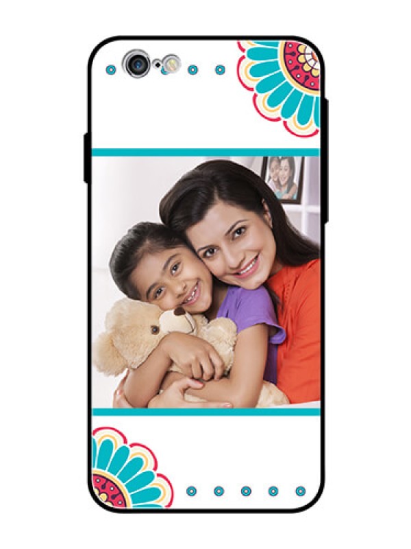 Custom Apple iPhone 6s Custom Glass Phone Case  - Flower Design