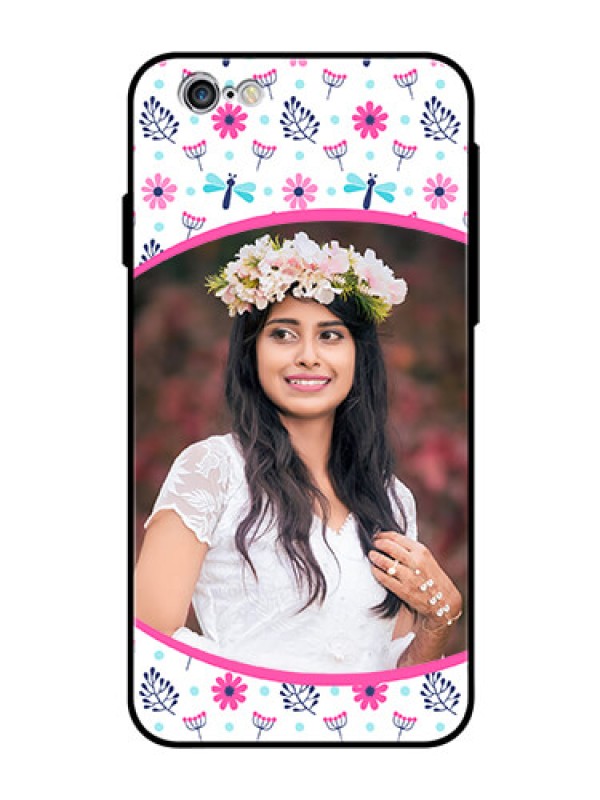 Custom Apple iPhone 6s Photo Printing on Glass Case  - Colorful Flower Design