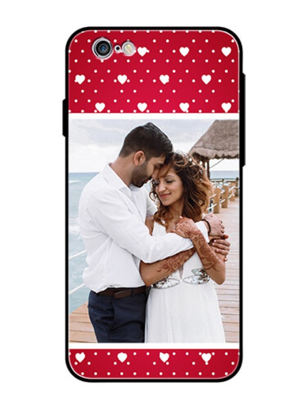 Custom Apple iPhone 6s Photo Printing on Glass Case  - Hearts Mobile Case Design