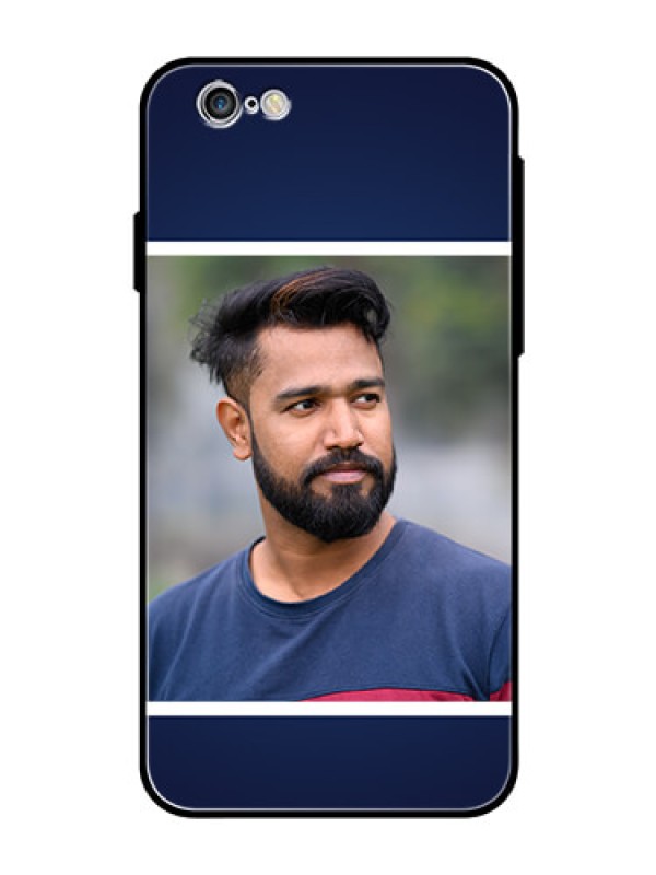 Custom Apple iPhone 6s Personalized Glass Phone Case  - Simple Royal Blue Design