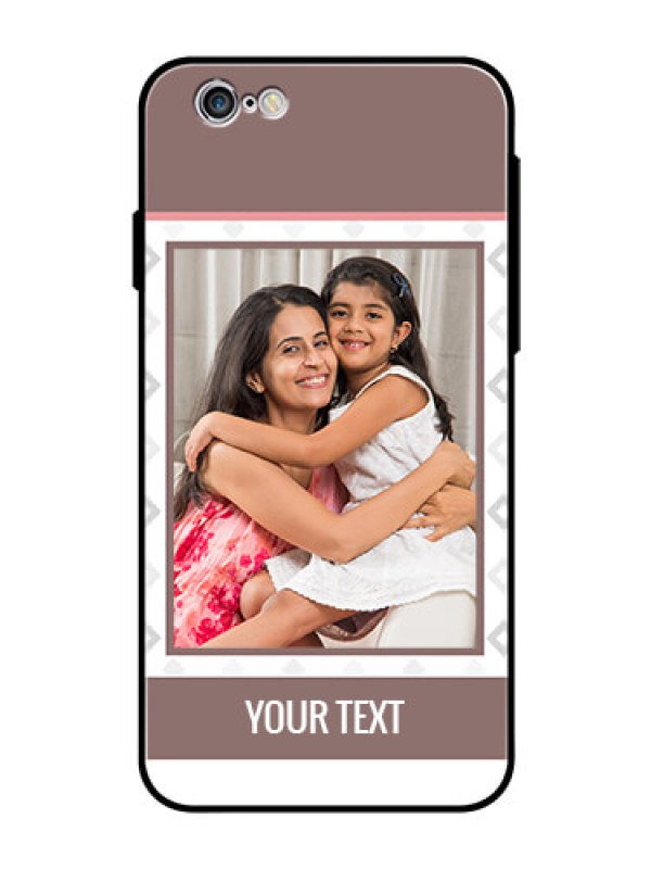 Custom Apple iPhone 6s Photo Printing on Glass Case  - Simple Diamond Design