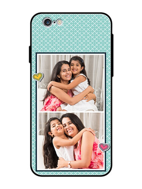 Custom Apple iPhone 6s Custom Glass Phone Case  - 2 Image Holder with Pattern Design