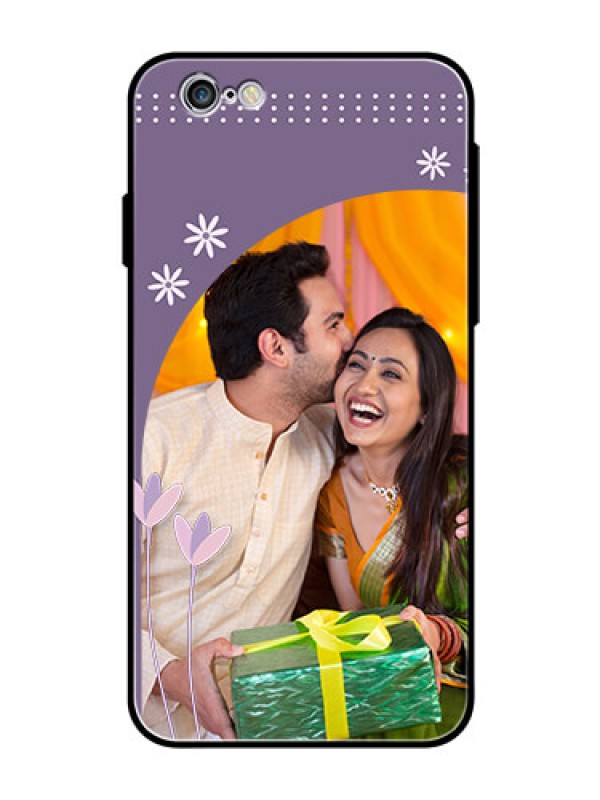 Custom Apple iPhone 6s Custom Glass Mobile Case  - Lavender flowers design 