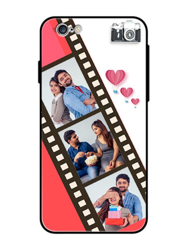 Custom Apple iPhone 6s Personalized Glass Phone Case  - 3 Image Holder with Film Reel