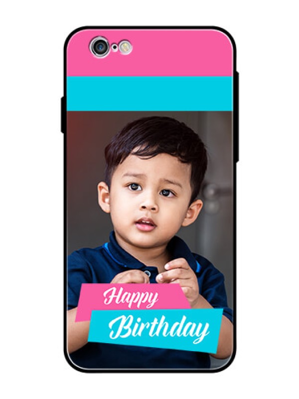 Custom Apple iPhone 6s Personalized Glass Phone Case  - Image Holder with 2 Color Design