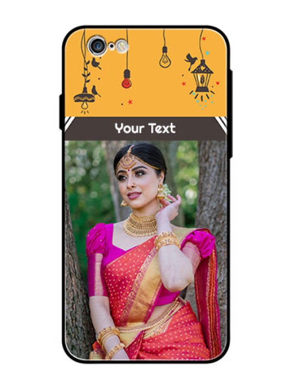 Custom Apple iPhone 6s Custom Glass Mobile Case  - with Family Picture and Icons 