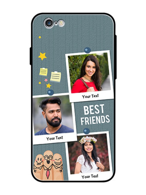 Custom Apple iPhone 6s Personalized Glass Phone Case  - Sticky Frames and Friendship Design