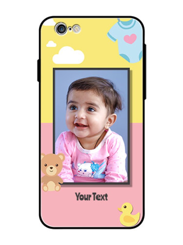 Custom Apple iPhone 6s Photo Printing on Glass Case  - Kids 2 Color Design