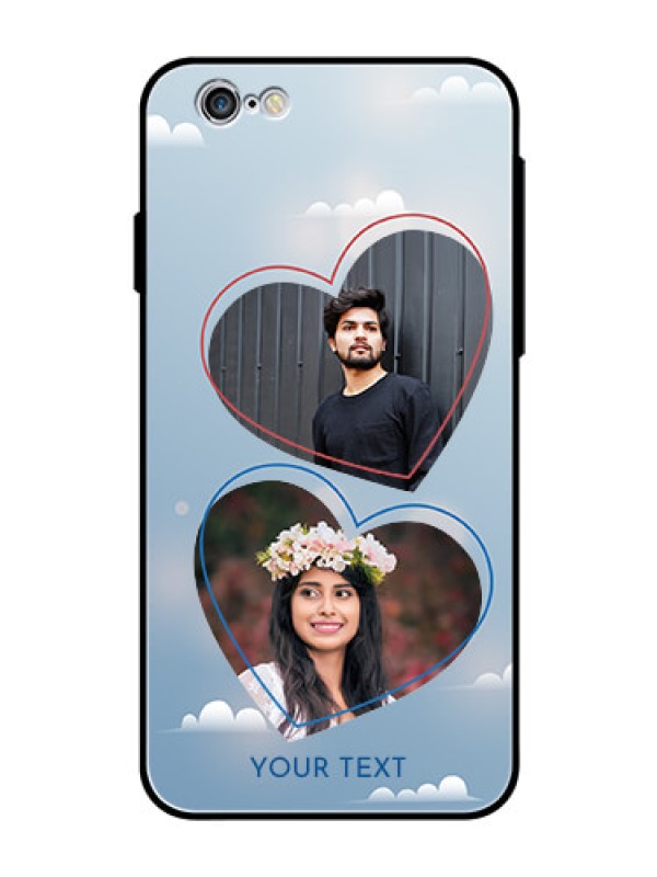 Custom Apple iPhone 6s Custom Glass Mobile Case  - Blue Color Couple Design 