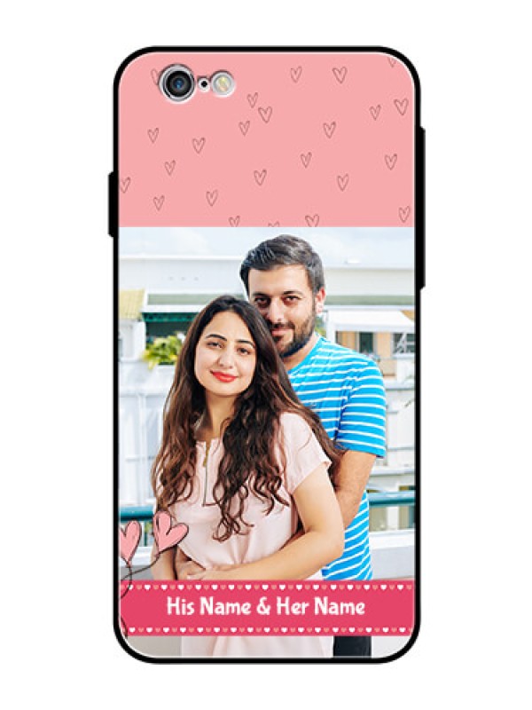 Custom Apple iPhone 6s Personalized Glass Phone Case  - Love Design Peach Color