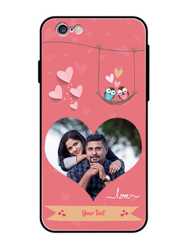 Custom Apple iPhone 6s Personalized Glass Phone Case  - Peach Color Love Design 