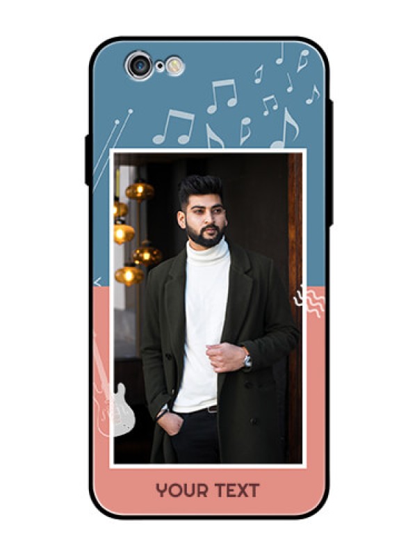 Custom Apple iPhone 6s Photo Printing on Glass Case  - with Color Musical Note Design