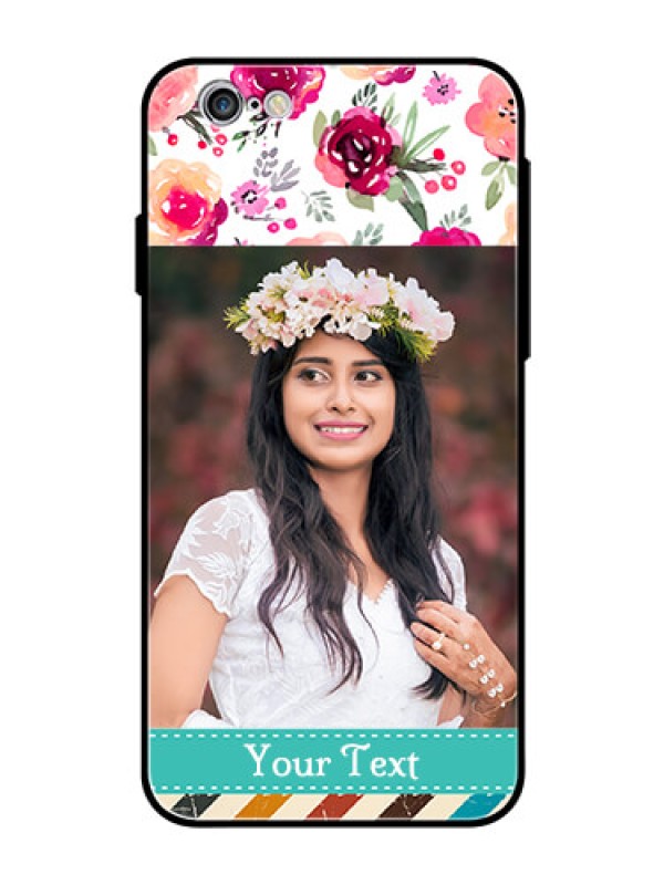 Custom Apple iPhone 6s Custom Glass Phone Case  - Watercolor Floral Design