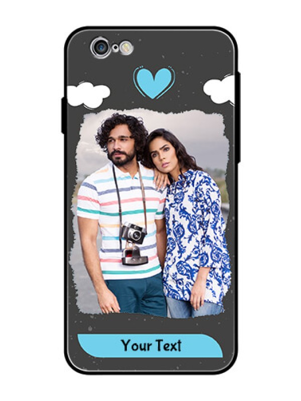 Custom Apple iPhone 6s Custom Glass Phone Case  - Splashes with love doodles Design