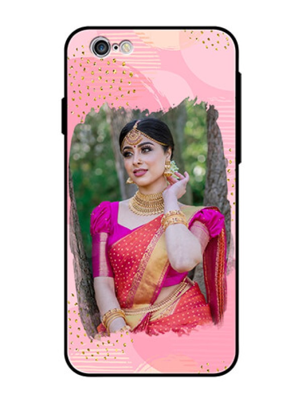 Custom Apple iPhone 6s Personalized Glass Phone Case  - Gold Glitter Splash Design