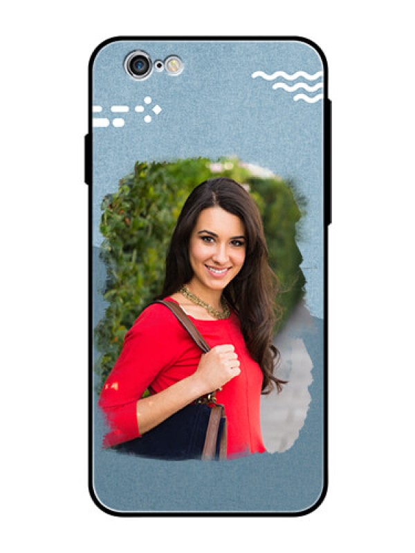 Custom Apple iPhone 6s Custom Glass Mobile Case  - Grunge Line Art Design