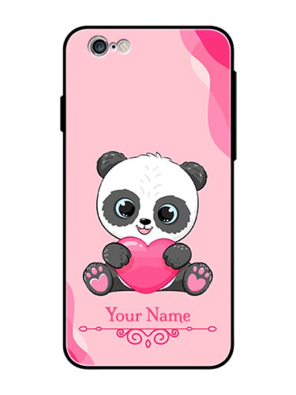 Custom iPhone 6S Custom Glass Mobile Case - Cute Panda Design
